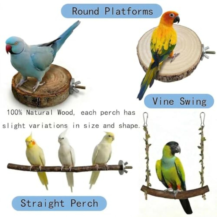 8PCS natural wood bird perches - đánh giá và giá Health & Wellness Unlimited